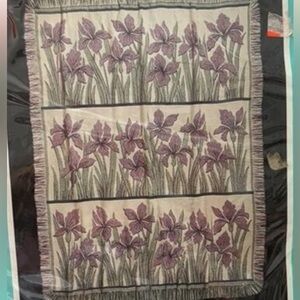 Vintage Fieldcrest 100% Cotton Throw - Spring Iris